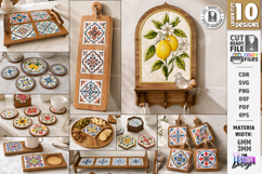 Tile Pattern Coasters Laser Cut Bundle | Kitchen Decor | CNC Product Image 1