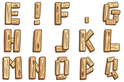 Timber Wood Lettering Font Wooden Tree Texture ABC PNG SVG Product Image 3