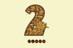 Timeless number two vintage flourish monogram emblem Product Image 1