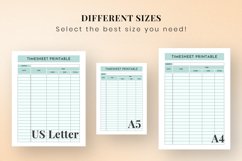 Timesheet Planner | Printable Timesheet | A4 And A5 Product Image 2