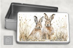 Spring Hares |Hare Watercolour Art | 4 Designs PNG 