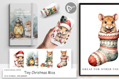 Digital Paper Tiny Christmas Mice Product Image 1