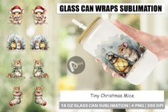 Glass Can Tiny Christmas Mice Product Image 1