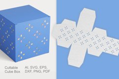 Tiny Diamond Checks Patterned Cuttable Cube Favor Box SVG