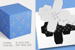 Tiny Diamond Checks Patterned Cuttable Cube Favor Box SVG