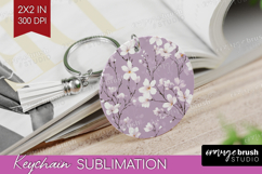 Tiny Flowers Keychain PNG - Floral Keychain Sublimation Product Image 1