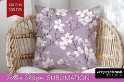 Tiny Flowers Pillow Sublimation - Floral Pillow Cover PNG Product Image 1