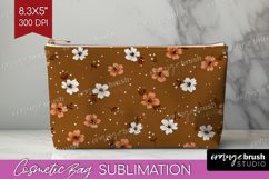 Tiny Flowers Cosmetic Bag - Floral Makeup Bag PNG Product Image 1
