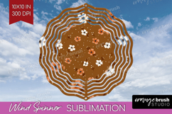 Tiny Flowers Wind Spinner Sublimation PNG - Floral Round Product Image 1