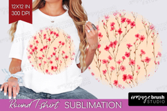 Tiny Flowers Round Tshirt Background - Floral PNG Product Image 1