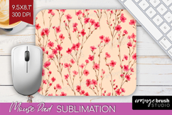 Tiny Flowers Mouse Pad Sublimation - Floral Mousepad PNG Product Image 1