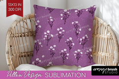 Tiny Flowers Pillow Sublimation - Floral Pillow Cover PNG Product Image 1