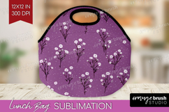 Tiny Flowers Lunch Bag - Floral Lunch Bug PNG Sublimation Product Image 1
