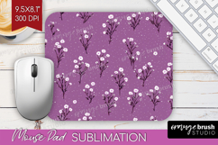 Tiny Flowers Mouse Pad Sublimation - Floral Mousepad PNG Product Image 1