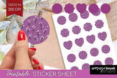 Tiny Flowers Round Sticker - Floral Printable Sticker Sheet Product Image 1
