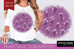 Tiny Flowers Round Tshirt Background - Floral PNG Product Image 1