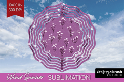Tiny Flowers Wind Spinner Sublimation PNG - Floral Round Product Image 1