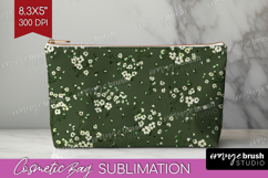 Tiny Flowers Cosmetic Bag - Floral Makeup Bag PNG Product Image 1