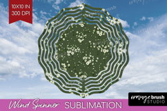 Tiny Flowers Wind Spinner Sublimation PNG - Floral Round Product Image 1