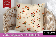 Tiny Flowers Pillow Sublimation - Floral Pillow Cover PNG Product Image 1
