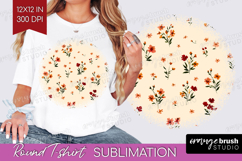 Tiny Flowers Round Tshirt Background - Floral PNG Product Image 1