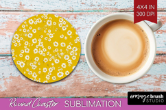 Tiny Flowers Round Coaster - Floral Coaster PNG Sublimation Product Image 1