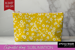 Tiny Flowers Cosmetic Bag - Floral Makeup Bag PNG Product Image 1