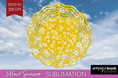 Tiny Flowers Wind Spinner Sublimation PNG - Floral Round Product Image 1