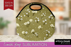 Tiny Flowers Lunch Bag - Floral Lunch Bug PNG Sublimation Product Image 1