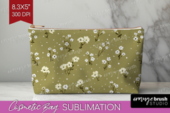 Tiny Flowers Cosmetic Bag - Floral Makeup Bag PNG Product Image 1