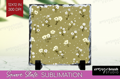 Tiny Flowers Slate PNG - Floral Square Slate Sublimation Product Image 1