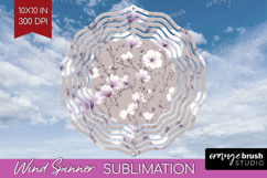 Tiny Flowers Wind Spinner Sublimation PNG - Floral Round Product Image 1