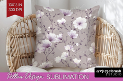 Tiny Flowers Pillow Sublimation - Floral Pillow Cover PNG Product Image 1