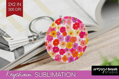 Tiny Flowers Keychain PNG - Floral Keychain Sublimation Product Image 1