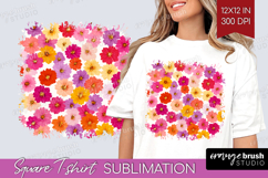 Tiny Flowers Square Tshirt Background - Floral PNG Product Image 1