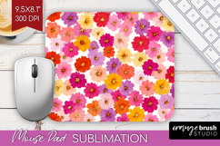Tiny Flowers Mouse Pad Sublimation - Floral Mousepad PNG Product Image 1