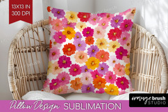 Tiny Flowers Pillow Sublimation - Floral Pillow Cover PNG Product Image 1
