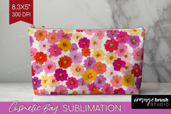 Tiny Flowers Cosmetic Bag - Floral Makeup Bag PNG Product Image 1
