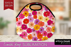 Tiny Flowers Lunch Bag - Floral Lunch Bug PNG Sublimation Product Image 1