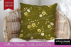 Tiny Flowers Pillow Sublimation - Floral Pillow Cover PNG Product Image 1