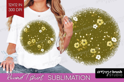 Tiny Flowers Round Tshirt Background - Floral PNG Product Image 1