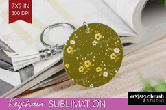 Tiny Flowers Keychain PNG - Floral Keychain Sublimation Product Image 1