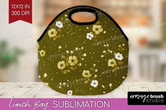 Tiny Flowers Lunch Bag - Floral Lunch Bug PNG Sublimation Product Image 1
