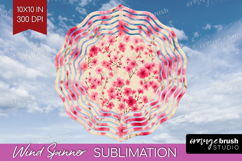 Tiny Flowers Wind Spinner Sublimation PNG - Floral Round Product Image 1
