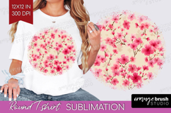 Tiny Flowers Round Tshirt Background - Floral PNG Product Image 1