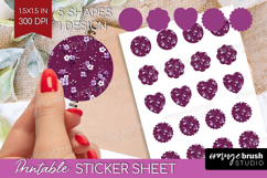 Tiny Flowers Round Sticker - Floral Printable Sticker Sheet Product Image 1