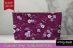 Tiny Flowers Cosmetic Bag - Floral Makeup Bag PNG Product Image 1