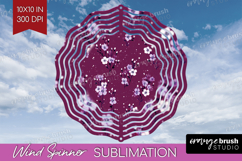 Tiny Flowers Wind Spinner Sublimation PNG - Floral Round Product Image 1