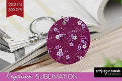 Tiny Flowers Keychain PNG - Floral Keychain Sublimation Product Image 1