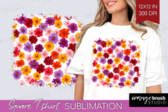 Tiny Flowers Square Tshirt Background - Floral PNG Product Image 1